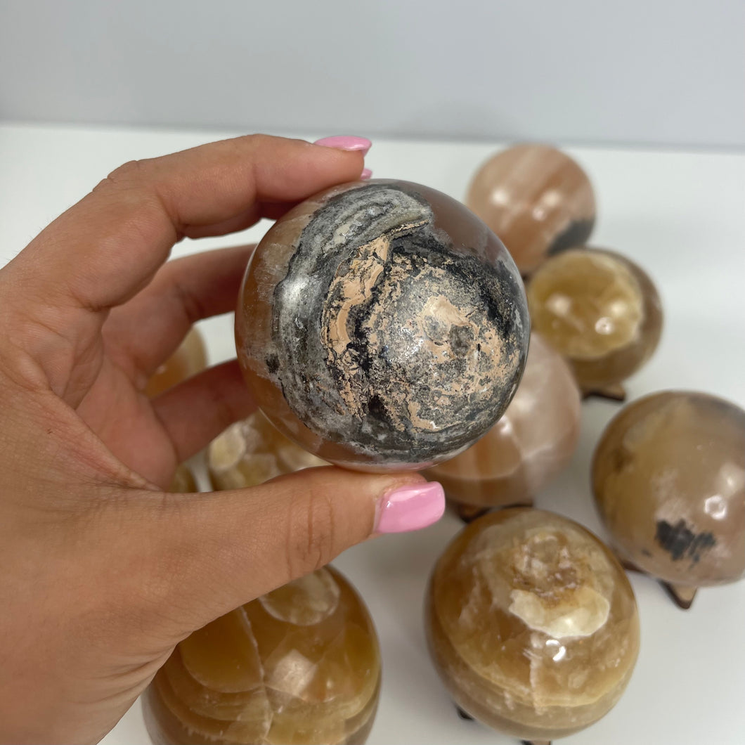 Honey Calcite Sphere